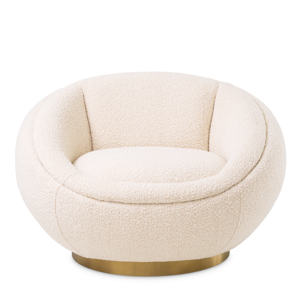 Eichholtz Swivel Chair Bollinger bouclé cream Bring a unique flair to any room with the charming Bollinger Swivel Chair. Whether you are looking f