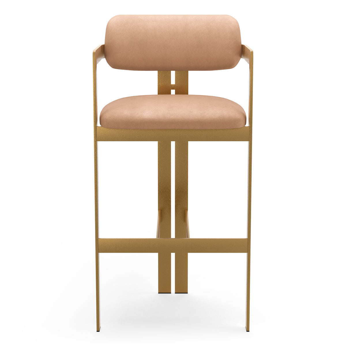Eichholtz Bar Stool Donato brushed brass finish seymore camel Elevate your space with the sophisticated charm of the Donato bar stool. A true statement piece, thi - 3