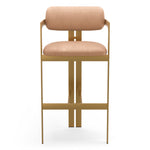 Eichholtz Bar Stool Donato brushed brass finish seymore camel Elevate your space with the sophisticated charm of the Donato bar stool. A true statement piece, thi - 3