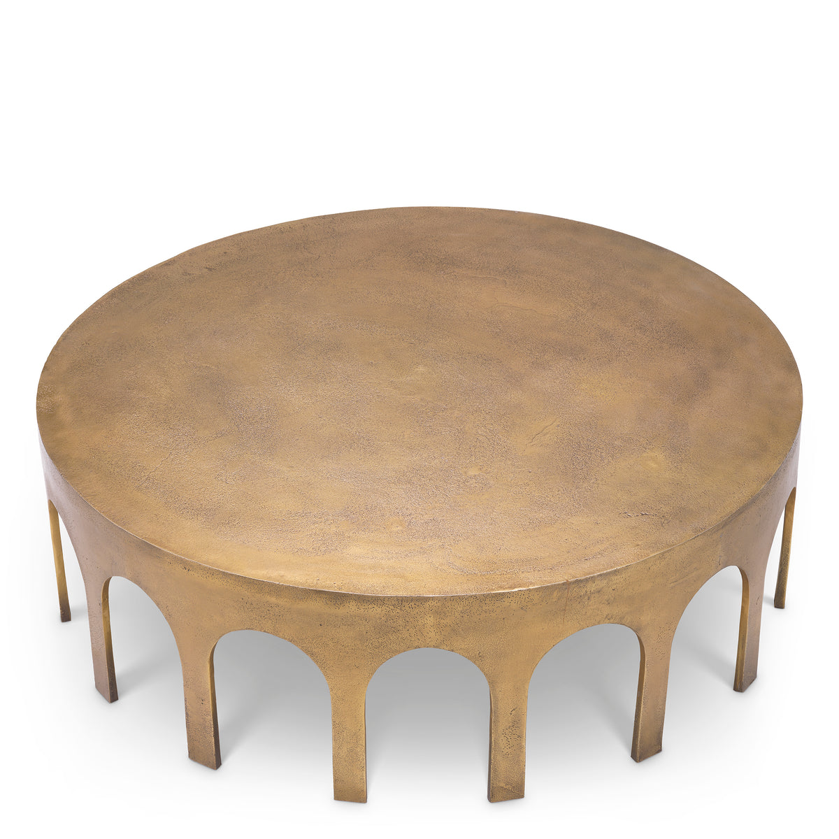 Eichholtz Coffee Table Gardini vintage brass finish The Gardini Coffee Table boasts a vintage brass finish and a beautifully rough texture. The vintage