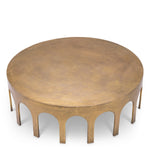 Eichholtz Coffee Table Gardini vintage brass finish The Gardini Coffee Table boasts a vintage brass finish and a beautifully rough texture. The vintage