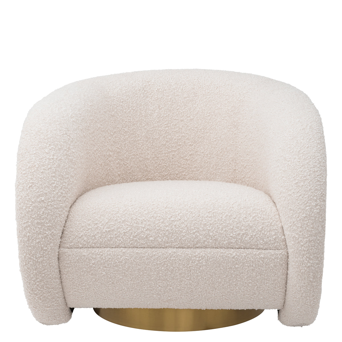 Eichholtz Swivel Chair Cristo bouclé cream Enjoy the soft embrace of the curvy Chair Cristo in our faux fur bouclé cream fabric with a round br