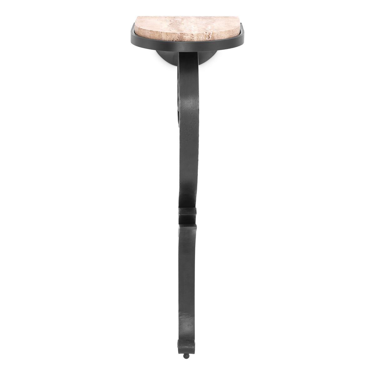 Eichholtz Wall Console Ophira gunmetal finish travertine The Ophira Wall Console is a captivating addition to any space, offering a perfect balance of cont