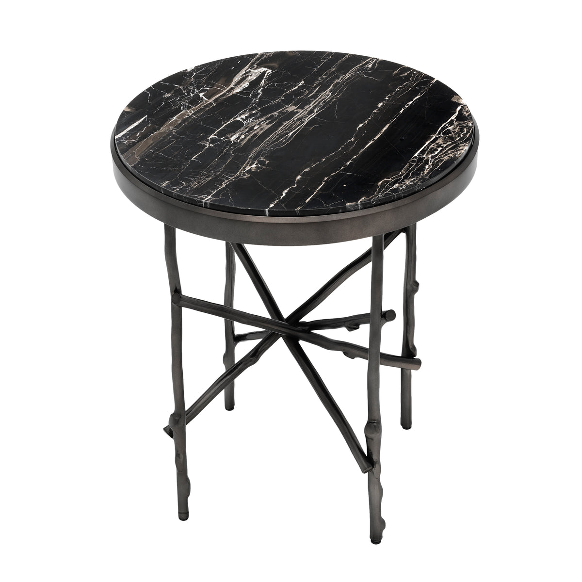 Eichholtz Side Table Tomasso bronze finish portoro marble Conjure up a royal atmosphere in your home with the first-rate Tomasso Side Table. Featuring dark