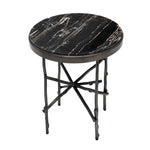 Eichholtz Side Table Tomasso bronze finish portoro marble Conjure up a royal atmosphere in your home with the first-rate Tomasso Side Table. Featuring dark