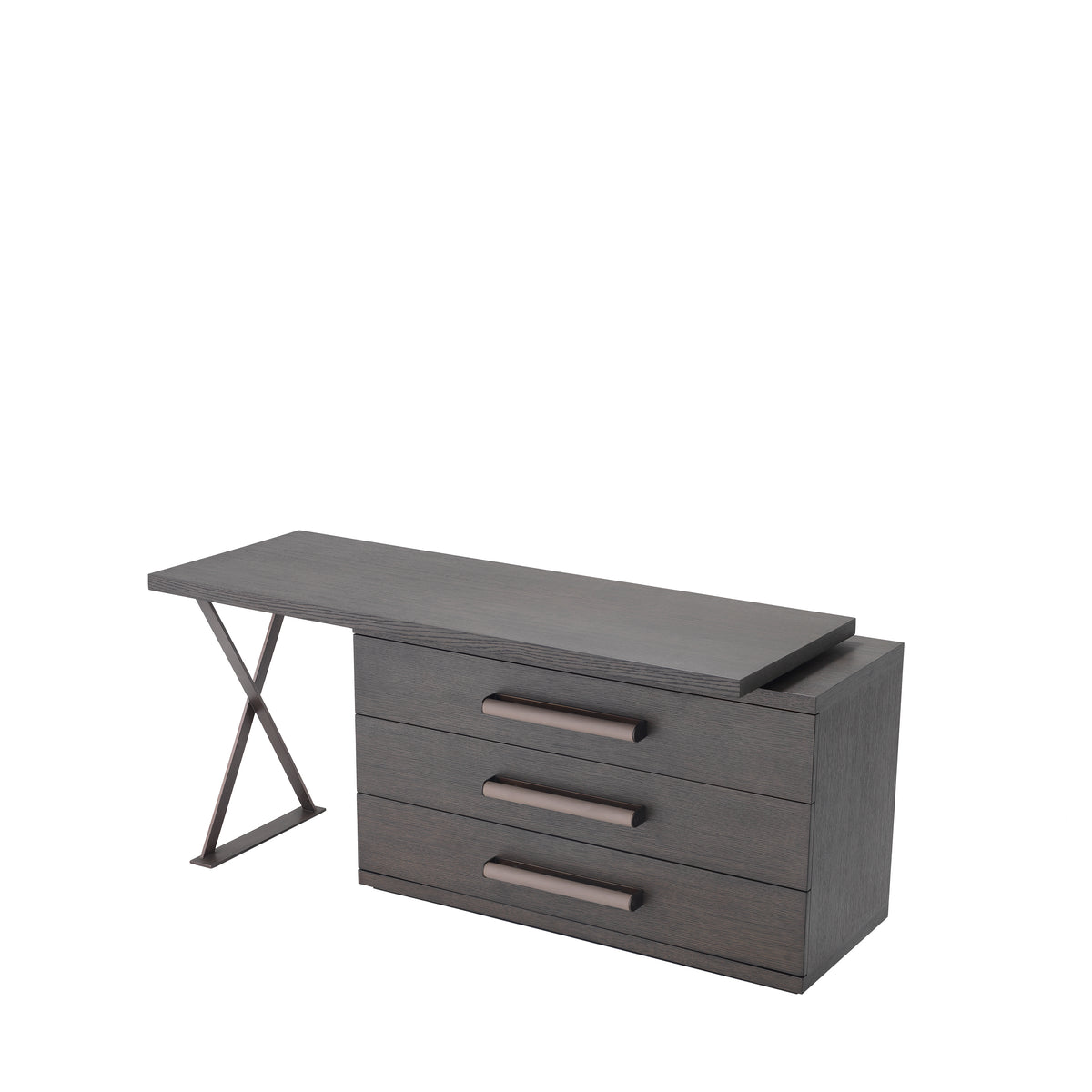 Eichholtz Desk Sanderson mocha straight oak veneer A contemporary design gives the Sanderson Desk its stylish modern aesthetic. The top has a turning m
