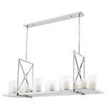 Eichholtz Chandelier Summit polished stainless steel The glossy polished stainless steel frame of the Summit Chandelier comprises two square panels with