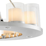 Eichholtz Chandelier Summit Round The glossy polished stainless steel plate of the Summit Chandelier is supported by a strong chain li