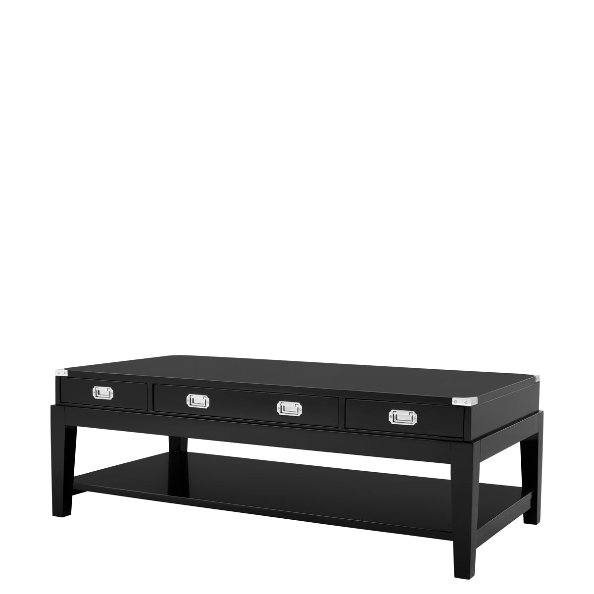 Eichholtz Coffee Table Military waxed black finish The Military Coffee Table is suitable for both classic and contemporary interiors. A simple yet stur
