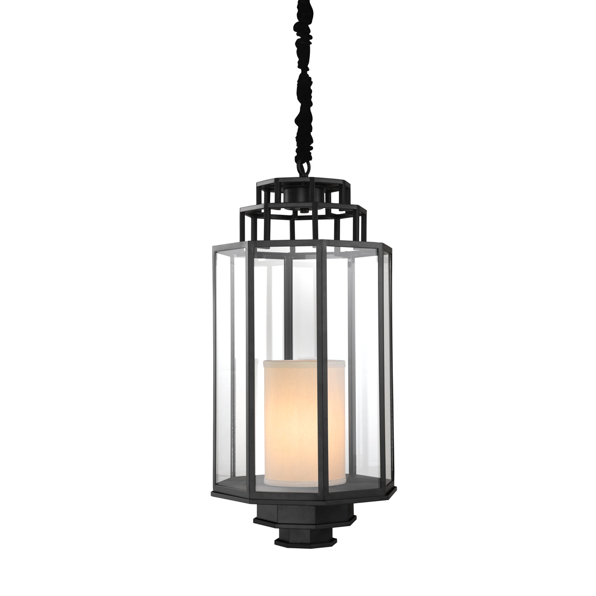 Eichholtz Lantern Monticello M black finish Tastefully blending contemporary design with a touch of industrial flair, the Monticello M Lantern i