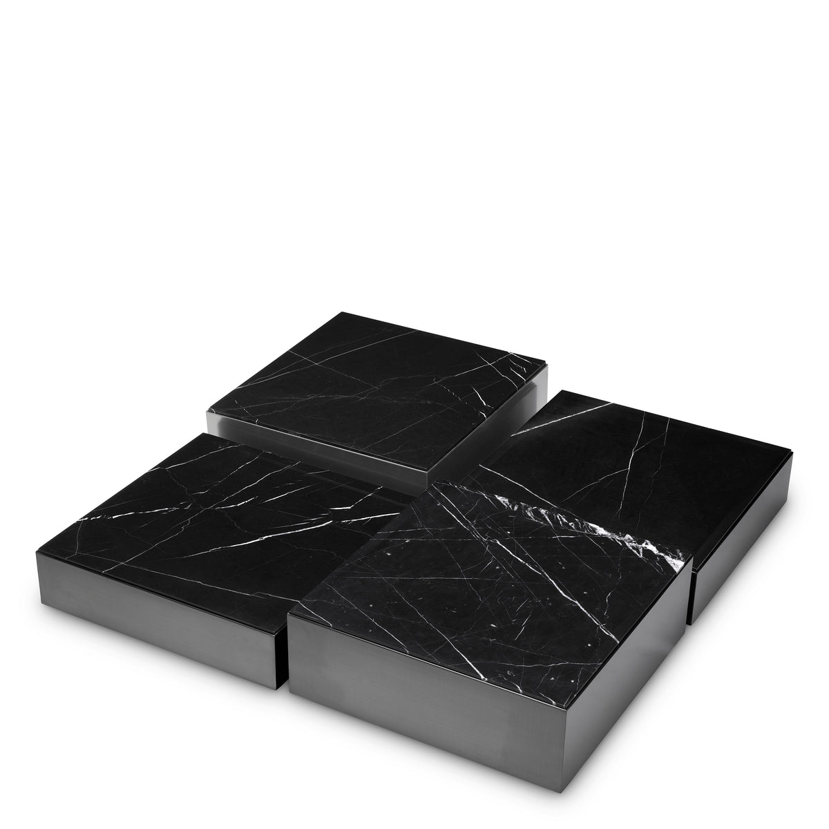 Eichholtz Coffee Table Esposito bronze finish black marble set of 4 Coffee Table Esposito gives any living area a fashionable feel thanks to its modern design. Differen - 2