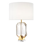 Eichholtz Table Lamp Emerald gold finish incl white shade Glistening like a gem, the Emerald Table Lamp will enhance the beauty of your home décor. This lo