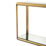 Eichholtz Console Table Callum brushed brass finish Evoke the seductive style of the seventies with the decadent Callum Console Table. Its brushed brass