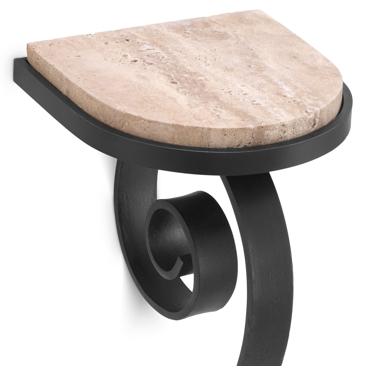 Eichholtz Wall Console Ophira gunmetal finish travertine The Ophira Wall Console is a captivating addition to any space, offering a perfect balance of cont
