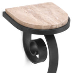 Eichholtz Wall Console Ophira gunmetal finish travertine The Ophira Wall Console is a captivating addition to any space, offering a perfect balance of cont