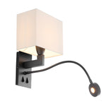 Eichholtz Wall Lamp Reading bronze finish incl shade The modern Reading wall lamp combines a stylish sconce and a flexible LED reading light. Ideal for f