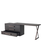 Eichholtz Desk Sanderson mocha straight oak veneer A contemporary design gives the Sanderson Desk its stylish modern aesthetic. The top has a turning m