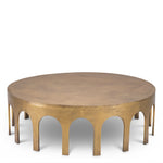 Eichholtz Coffee Table Gardini vintage brass finish The Gardini Coffee Table boasts a vintage brass finish and a beautifully rough texture. The vintage