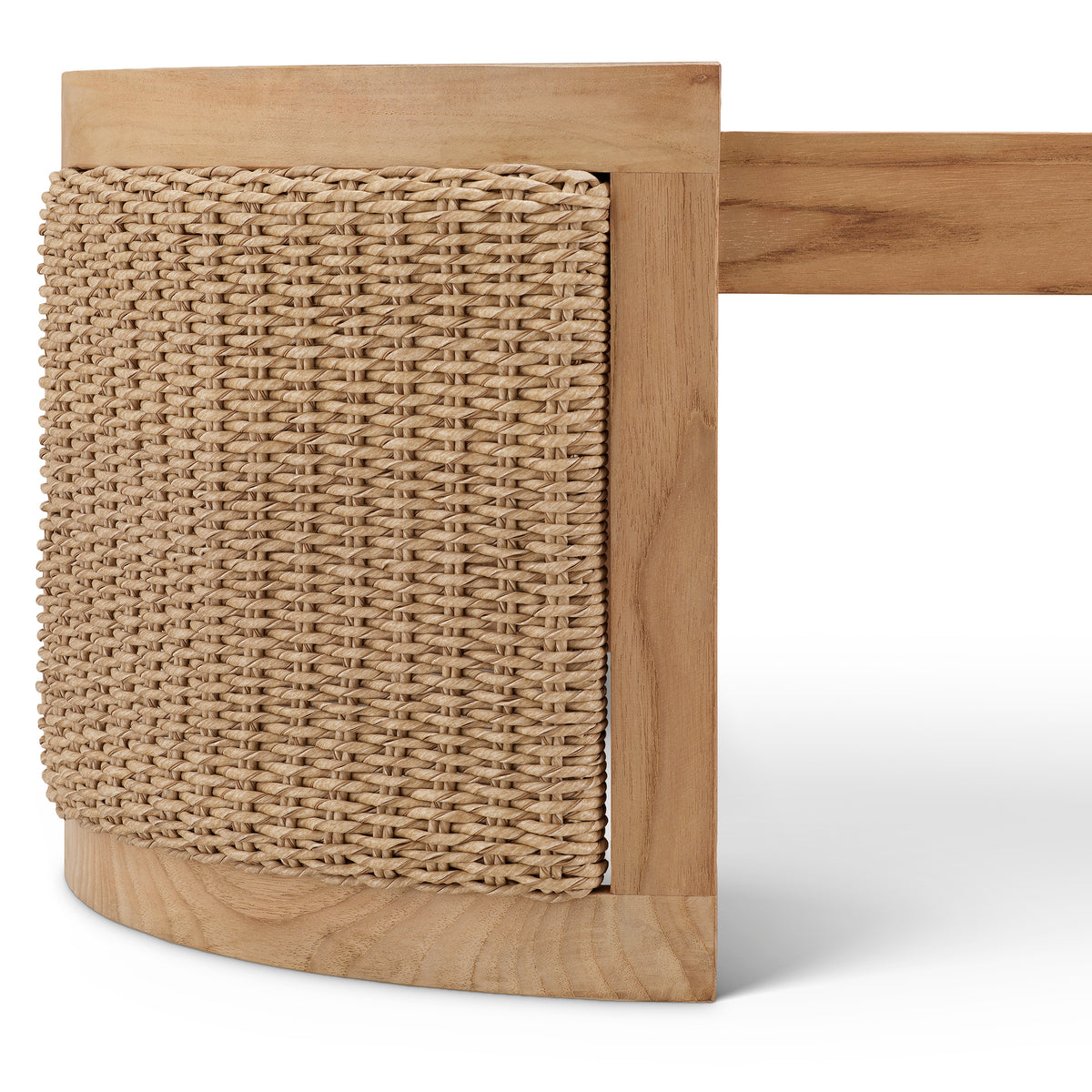 Eichholtz Outdoor Coffee Table Marenzo natural teak faux rattan Transform outdoor lounging with the Outdoor Coffee Table Marenzo, featuring a sustainably sourced te - 6