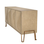 Eichholtz Dresser Highland washed oak veneer The washed oak veneer Highland Cabinet combines a brushed brass finished frame with washed oak venee