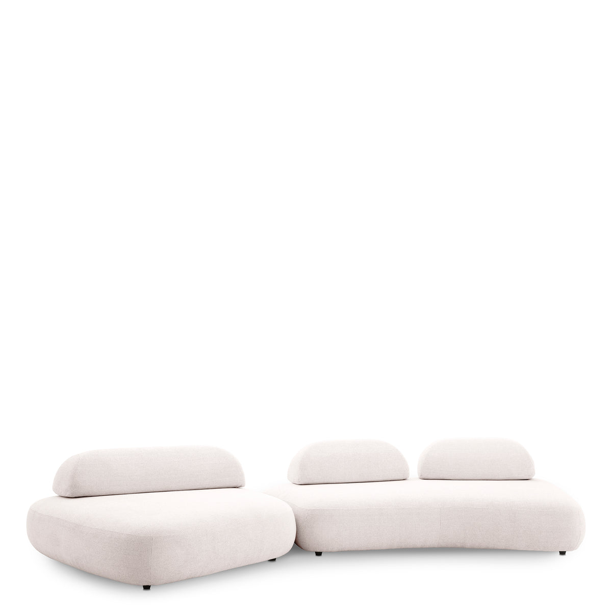 Eichholtz Sofa Residenza lyssa off-white Soft curves and sumptuous materials merge in the modular design of Sofa Residenza. Accentuated by pl - 3