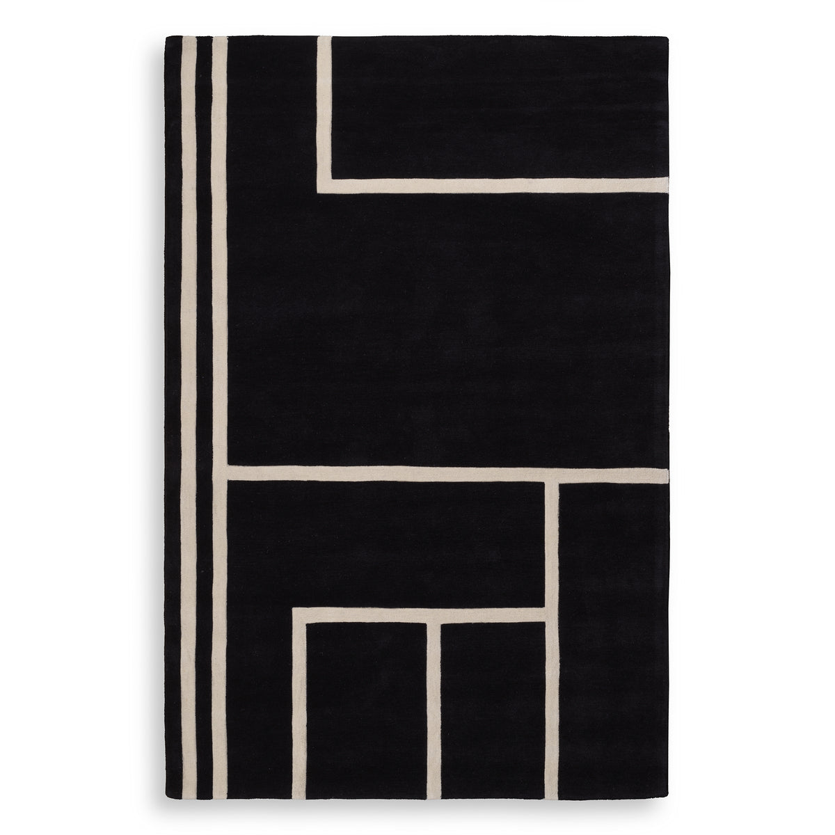 Eichholtz Rug Omar black off-white 300 x 400 cm Carpet Omar 300 x 400 is created with a pure New Zealand wool pile to ensure lasting quality and ult