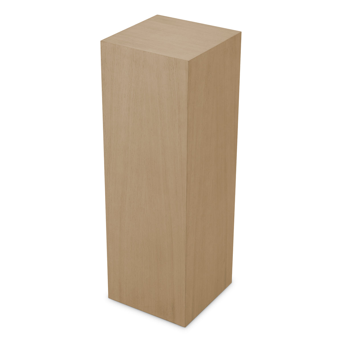Beige wooden pedestal on a white background