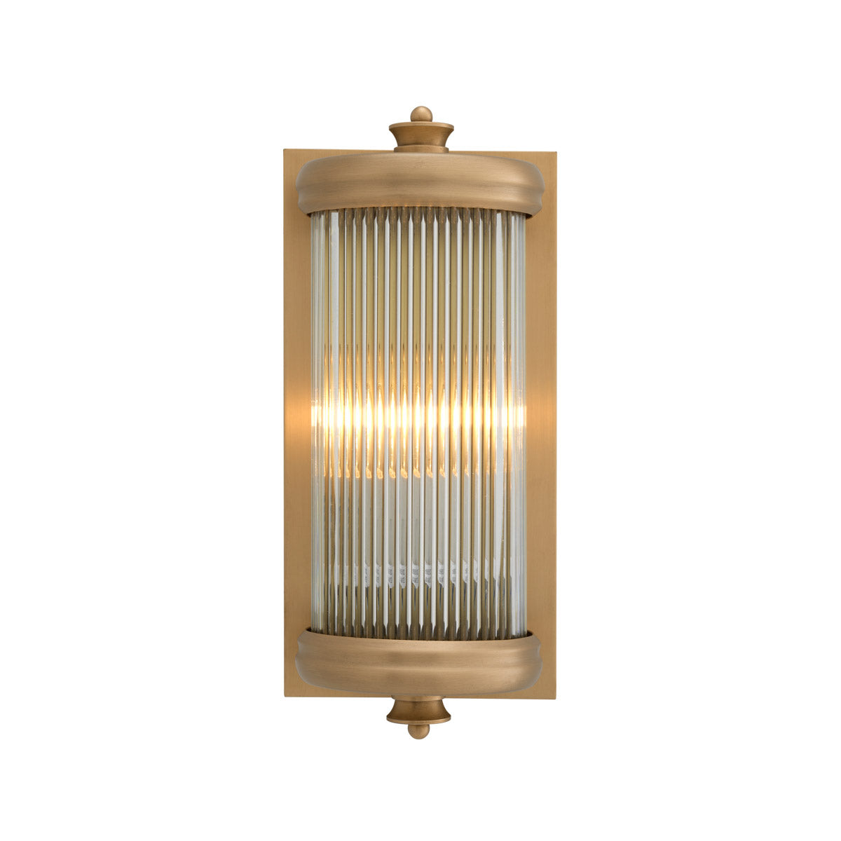 Wall Lamp Glorious S by Eichholtz in a styled setting — Matte Brass, Clear Glass (Image 4)
