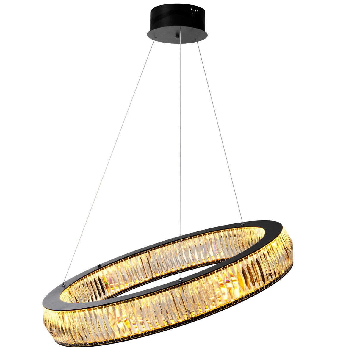 Eichholtz Chandelier Vancouver L — Black, Crystal Glass hero image (Image 1)
