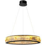 Close-up of Chandelier Vancouver L highlighting Glass and Black, Crystal Glass (Image 2)
