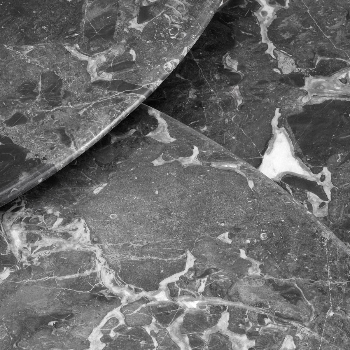 Coffee Table Regioni set of 3 by Eichholtz in a styled setting — Brushed Brass, Grey Marble (Image 4)