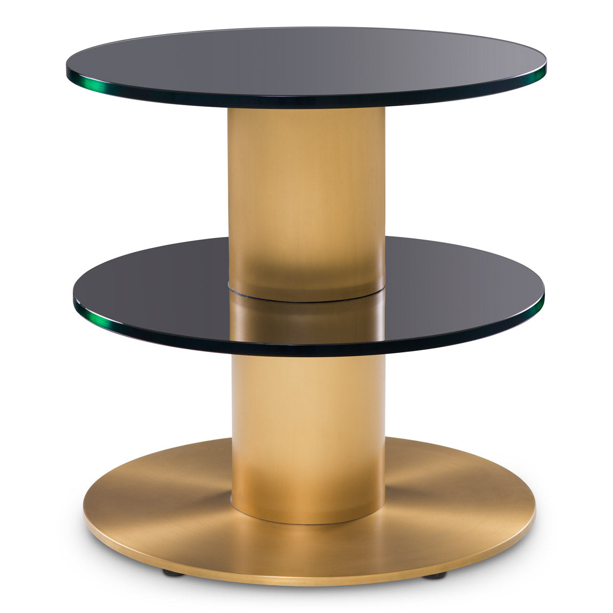 Eichholtz Side Table Dorado — Brushed Brass, Black Glass hero image (Image 1)