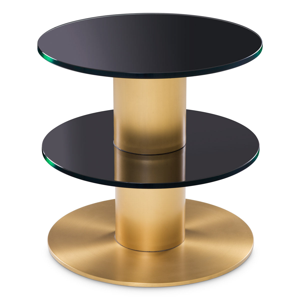 Side Table Dorado by Eichholtz in a styled setting — Brushed Brass, Black Glass (Image 4)