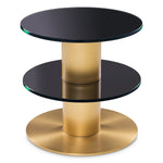 Side Table Dorado by Eichholtz in a styled setting — Brushed Brass, Black Glass (Image 4)