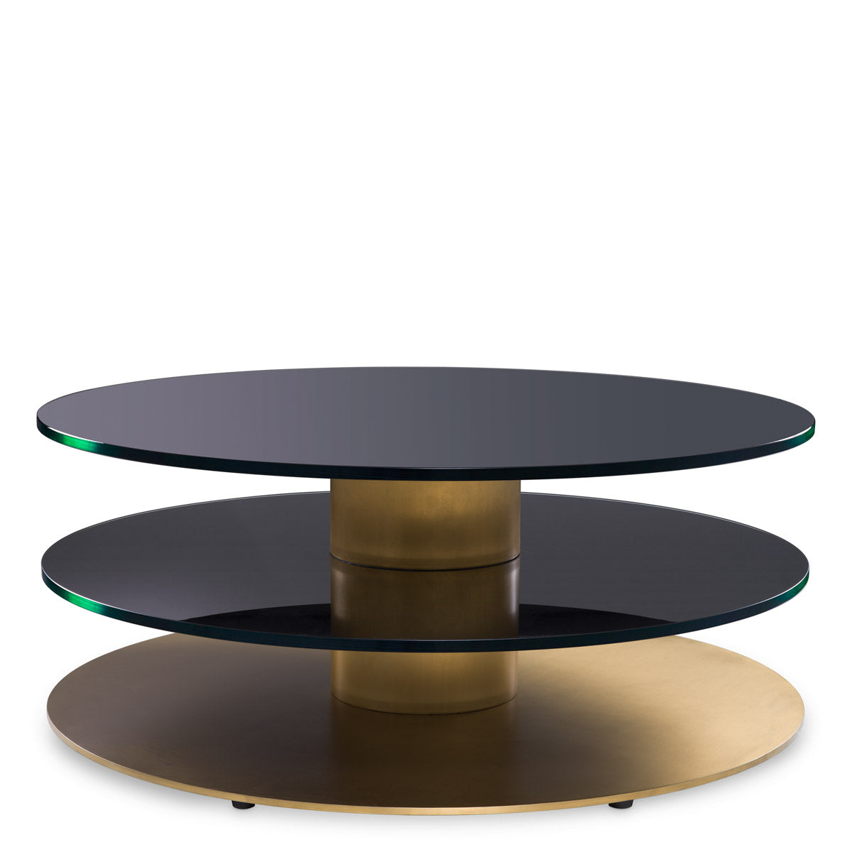 Eichholtz Coffee Table Dorado — Brushed Brass, Black Glass hero image (Image 1)