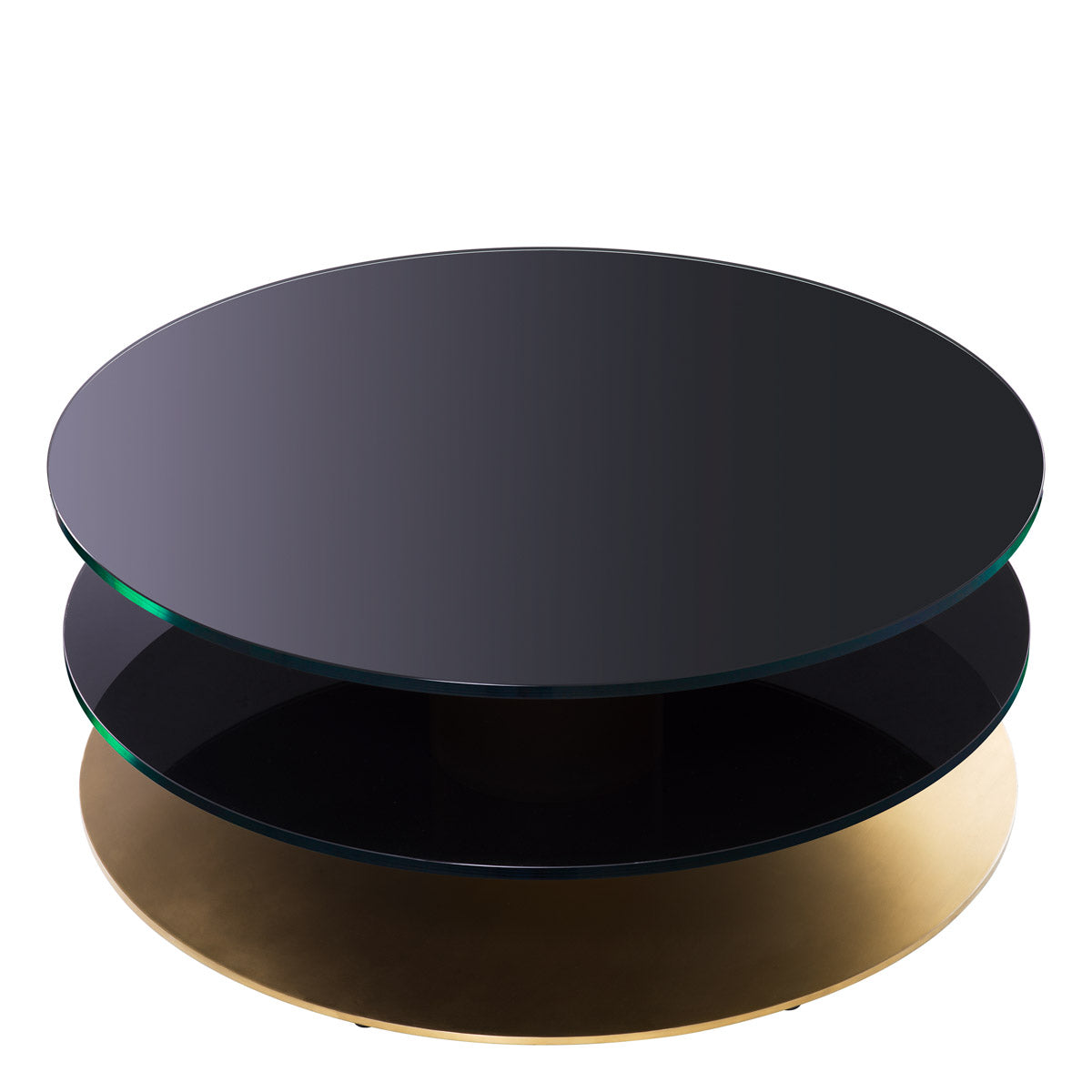 Coffee Table Dorado by Eichholtz in a styled setting — Brushed Brass, Black Glass (Image 4)