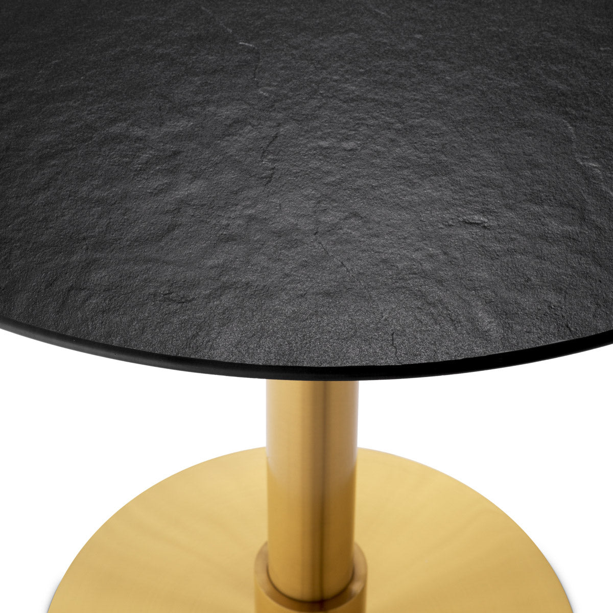 Dining Table Terzo Round Brushed brass finish | ceramic slate look Tables 115555 4