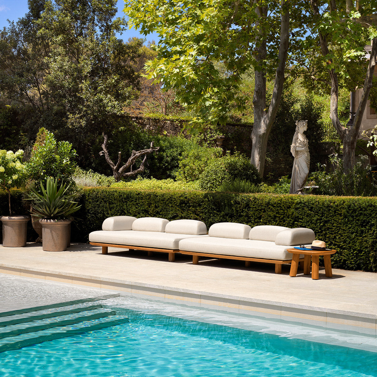 Outdoor Sofa Nomade Natural teak | lucio sand 100% solution-dyed acrylic Outdoor 116997 3