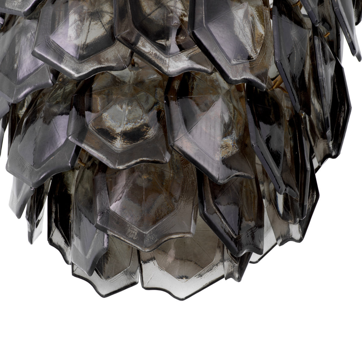 Chandelier Elias Vintage brass finish | handmade smoke glass Lighting 118357UL 4