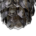 Chandelier Elias Vintage brass finish | handmade smoke glass Lighting 118357UL 4