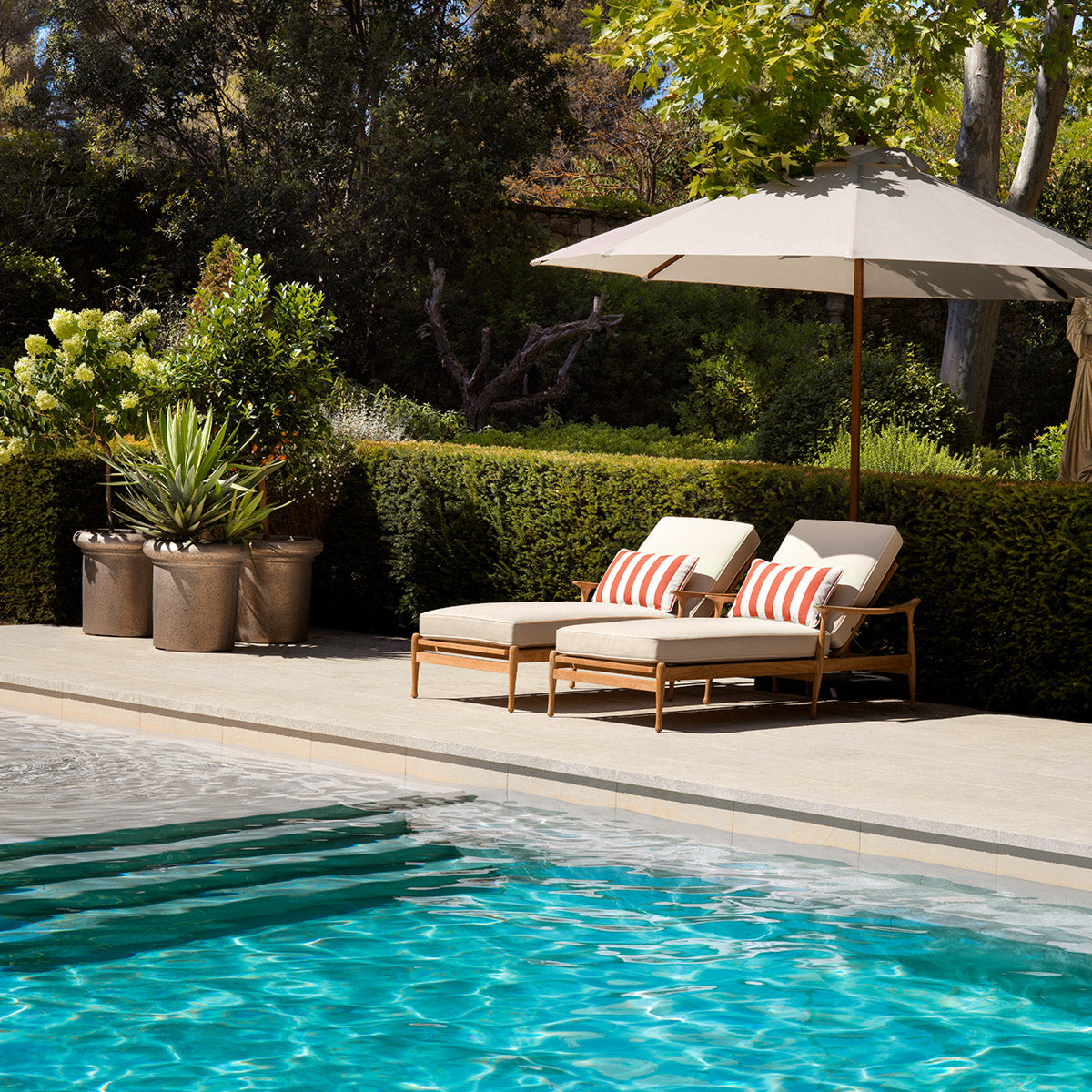 Outdoor Daybed Manzo Natural teak | flores off-white Outdoor 118465 3