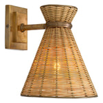 Wall Lamp Kon Tiki Vintage brass finish | natural rattan Lighting 118537UL 4
