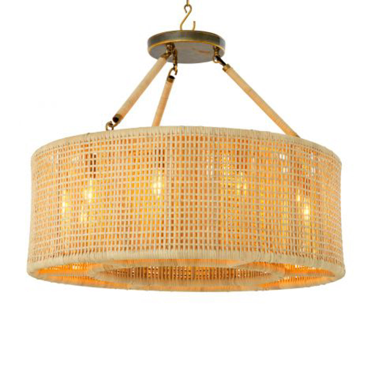 Chandelier Bernardi Natural rattan | vintage brass finish Lighting 118678UL 12
