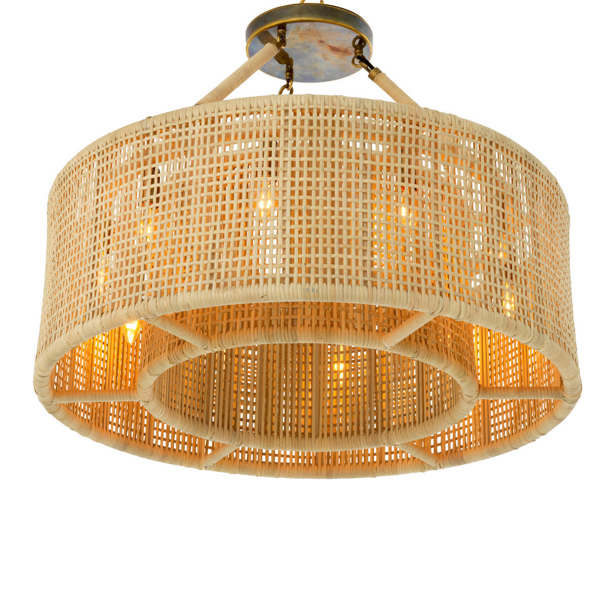 Chandelier Bernardi Natural rattan | vintage brass finish Lighting 118678UL 4
