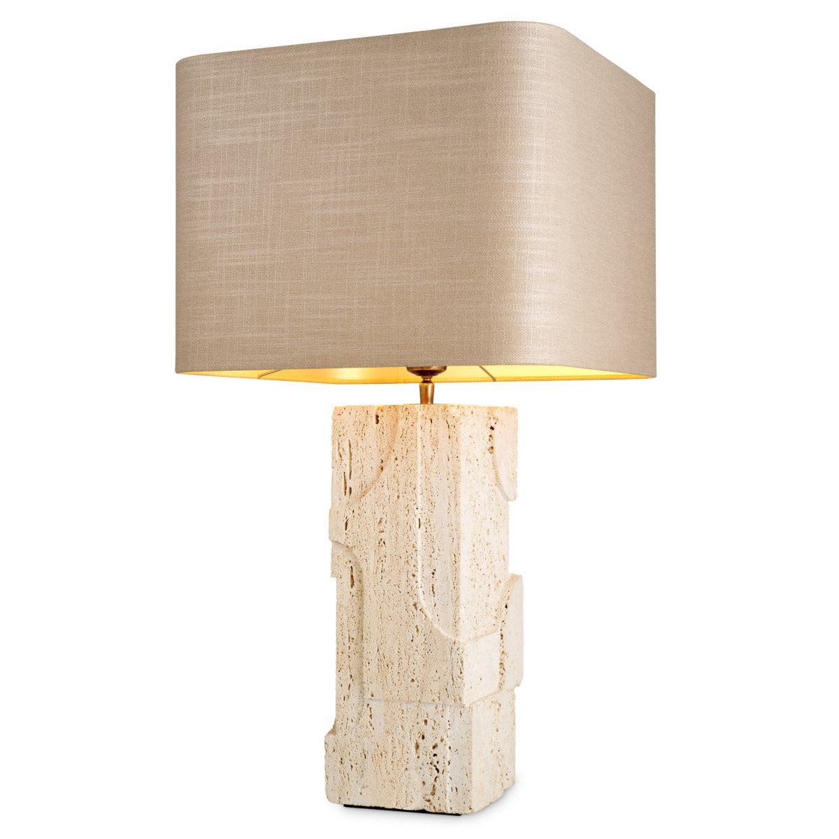 Table Lamp Mazzini Travertine, Including linen blend shade Lighting 118784UL 2