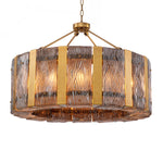 Chandelier Elysian Antique brass finish |light smoke glass Lighting 118794UL 2