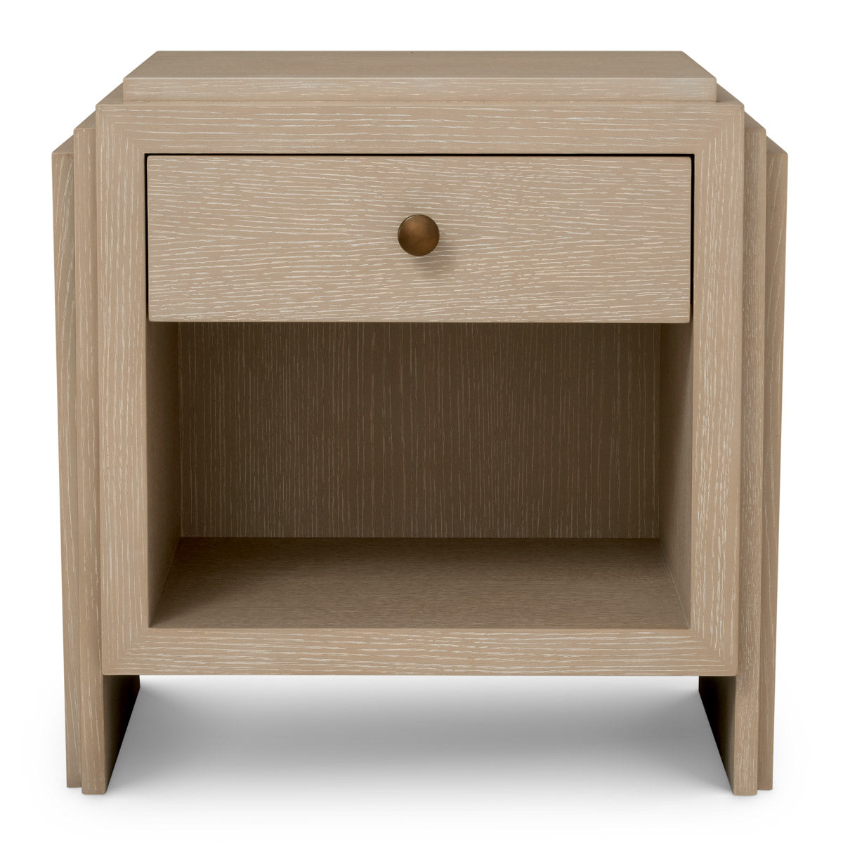 Nightstand ArtDeco Washed oak veneer | bronze finish Cabinets 119172 4