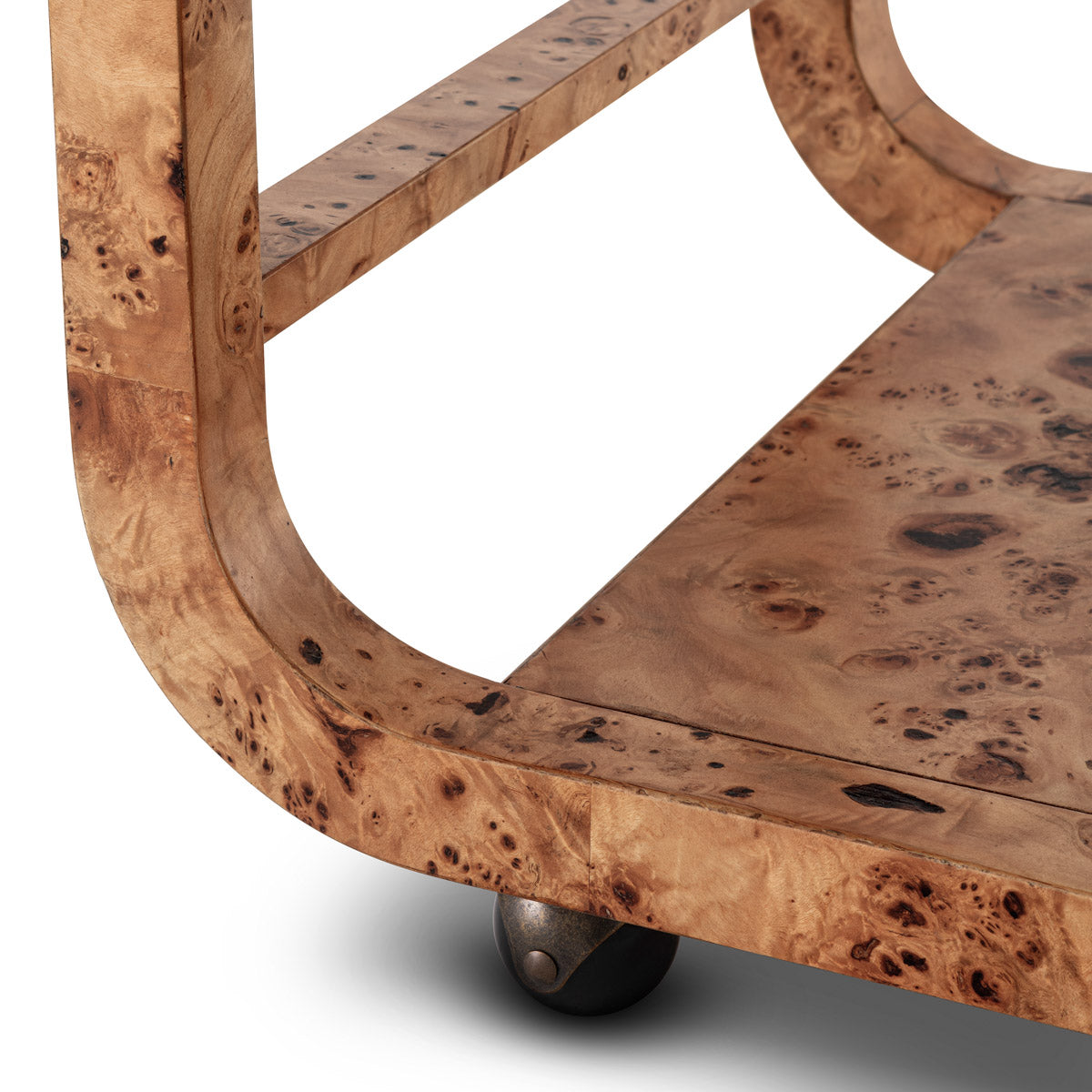 Lifestyle angle of Trolley Mayfair with refined Light Brown Mappa Burl Veneer tones (Image 8)
