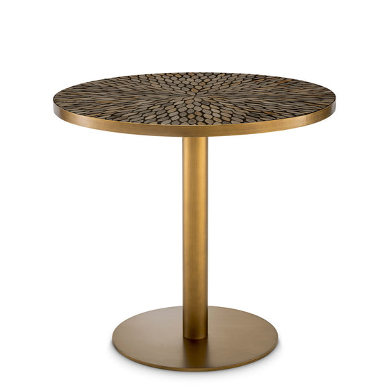 Dining Table Declan Brown ceramic inlay | antique brass finish Tables 119196 2