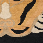 Close-up of Rug Zandria 118.11" X 157.48" highlighting Fabric and Orange, Hand Knotted, 80% Wool, 20% Cotton (Image 2)